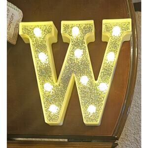 Lights, Battery Powered Lighted Letter for Party, Table, Birthday Decor (W)